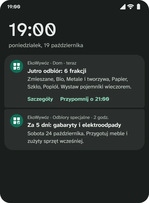 Powiadomienie: Jutro odbiór